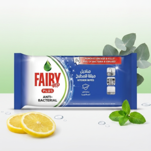 Fairy Kitchen Cleaning Wet Wipes – Antibacterial Grease Removal & Surface Cleaning (99.9% Germ Protection)