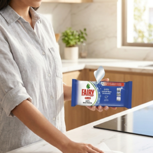 Fairy Kitchen Cleaning Wet Wipes – Antibacterial Grease Removal & Surface Cleaning (99.9% Germ Protection)