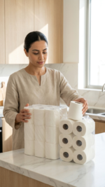 Maxi Roll Plain 2 Ply Kitchen Tissue Roll – Heavy Duty Absorbent Paper Rolls